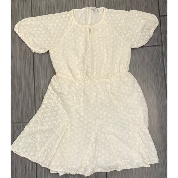 Madewell Woman’s Ivory Eyelet Tassel-Tie Mini Dress 2 Beach Bohemian Graduation - Picture 1 of 7